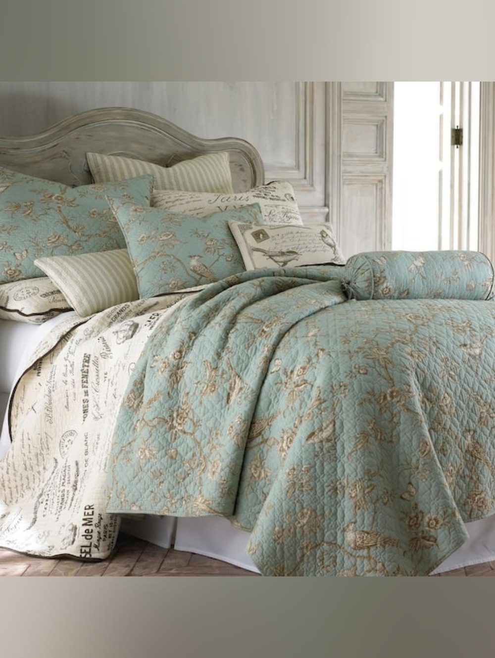 LEVTEX HOME Lyon Teal 3-Piece Teal 100% Cotton King/Cal King Quilt Set